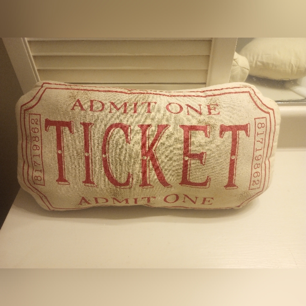 Distressed movie ticket throw pillow - Picture 1 of 4